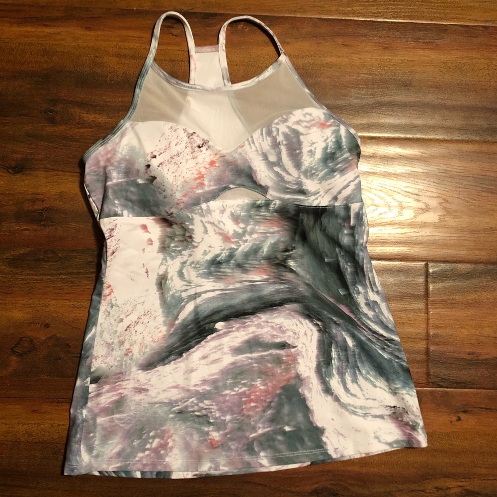 Fabletics Marble Racerback Tank W/ Built In Bra